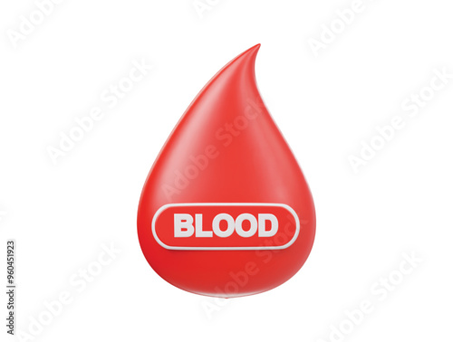 Blood icon 3d render illustrtion