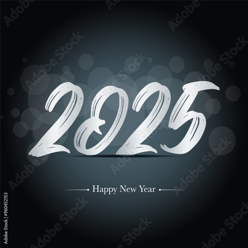 Happy new year 2025 design. With colorful truncated number illustrations. Premium vector design 2025