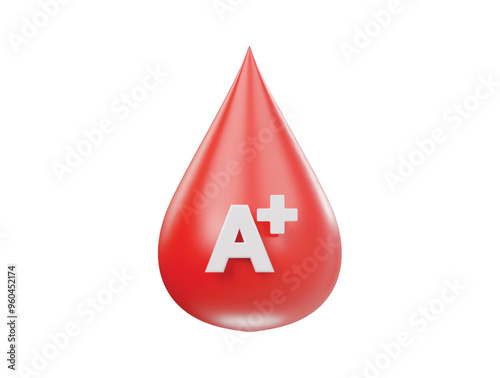 Blood a positive icon 3d render illustrtion
