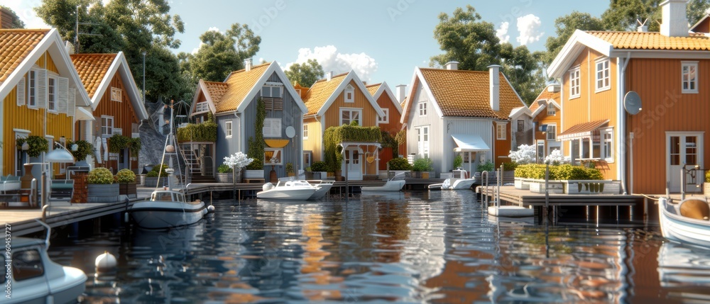 Serene Coastal Charm - Vibrant Fishing Village Serene Coastal Charm - Vibrant Fishing Village