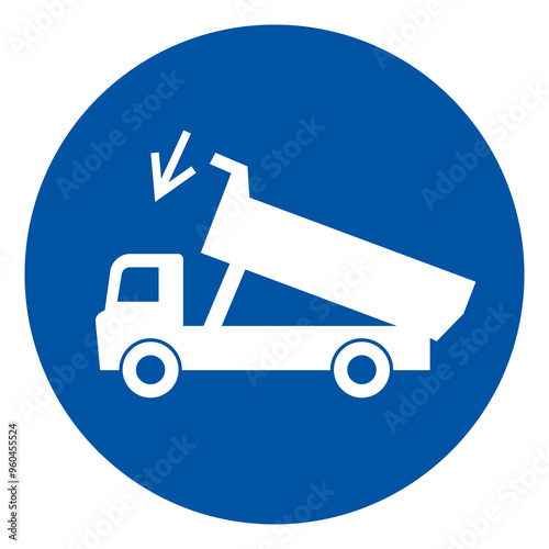 Ensure Body Is Lowered Before Driving Off Symbol Sign, Vector Illustration, Isolated On White Background Label. EPS10