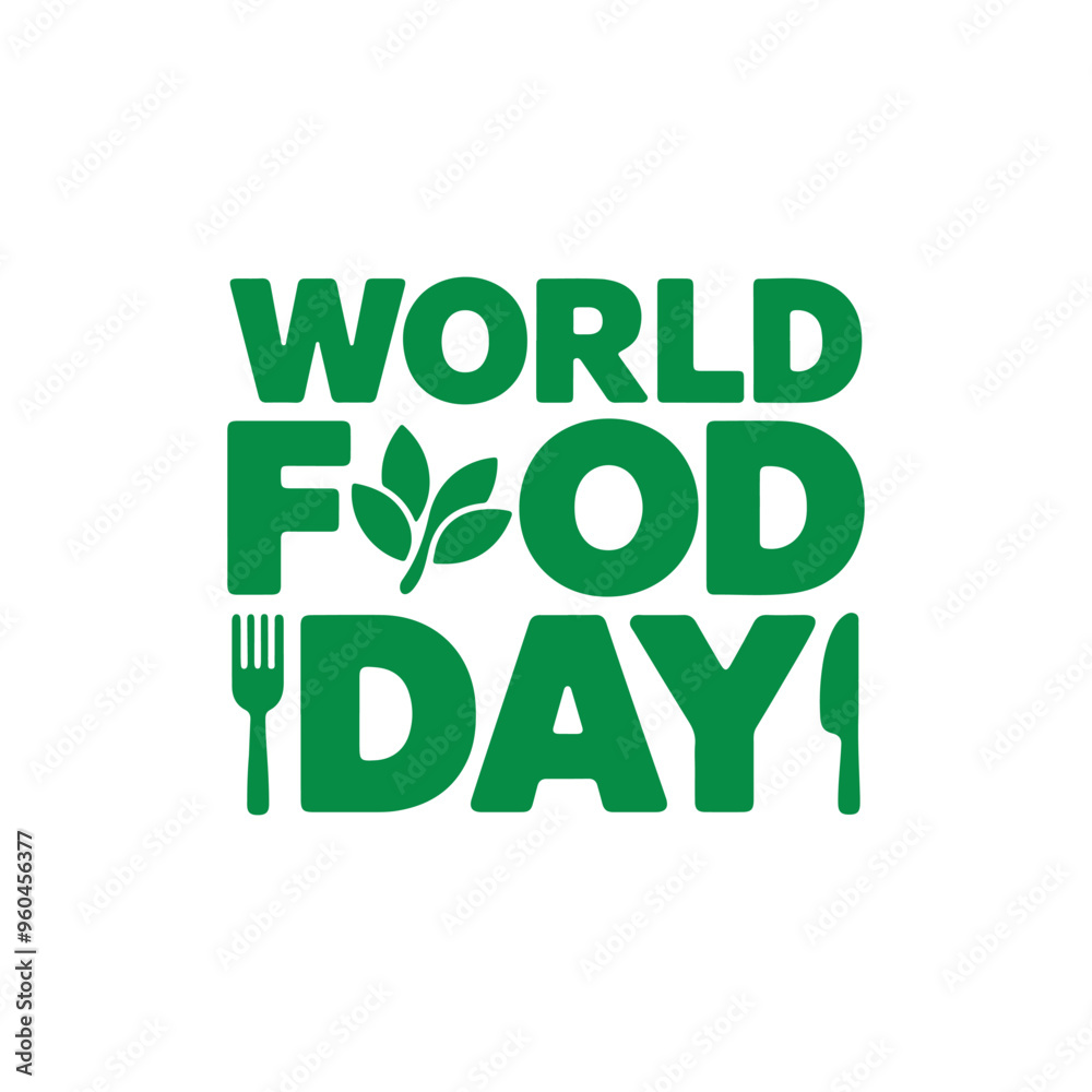 World Food Day Holiday Concept with Earth's Globe and Plate, October 16, Conniff and Fork, World Food Day letter text typography template design background. World Food Day Holiday Concept with Earth's Globe and Plate, October 16, Conniff and Fork, World Food Day letter text typography template design background.