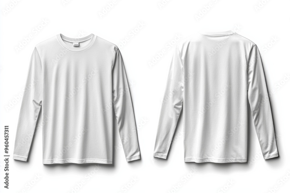 White Long Sleeve Tshirt Mockup Isolated created with Generative AI White Long Sleeve Tshirt Mockup Isolated created with Generative AI