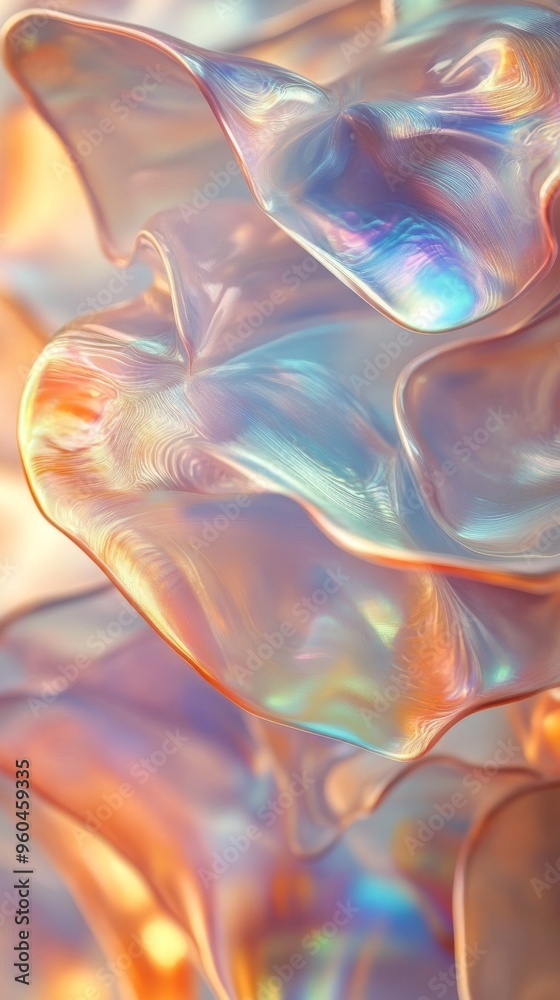 Obraz premium Mother-of-pearl shimmers with all colors, soft light, delicate pastel shades. Background with mother-of-pearl appeared. Banner for the site.