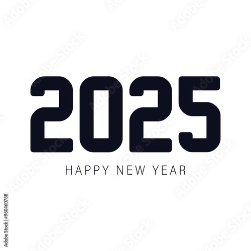 Happy new year 2025 design. With colorful truncated number illustrations. Premium vector design 2025