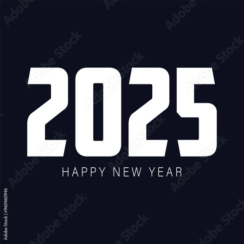 Happy new year 2025 design. With colorful truncated number illustrations. Premium vector design 2025