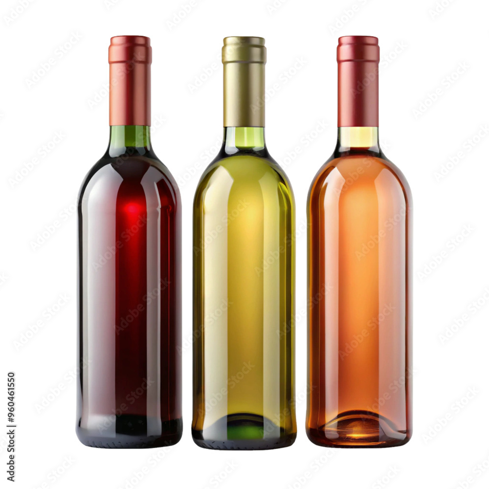 Quality wine bottles, isolated on white background