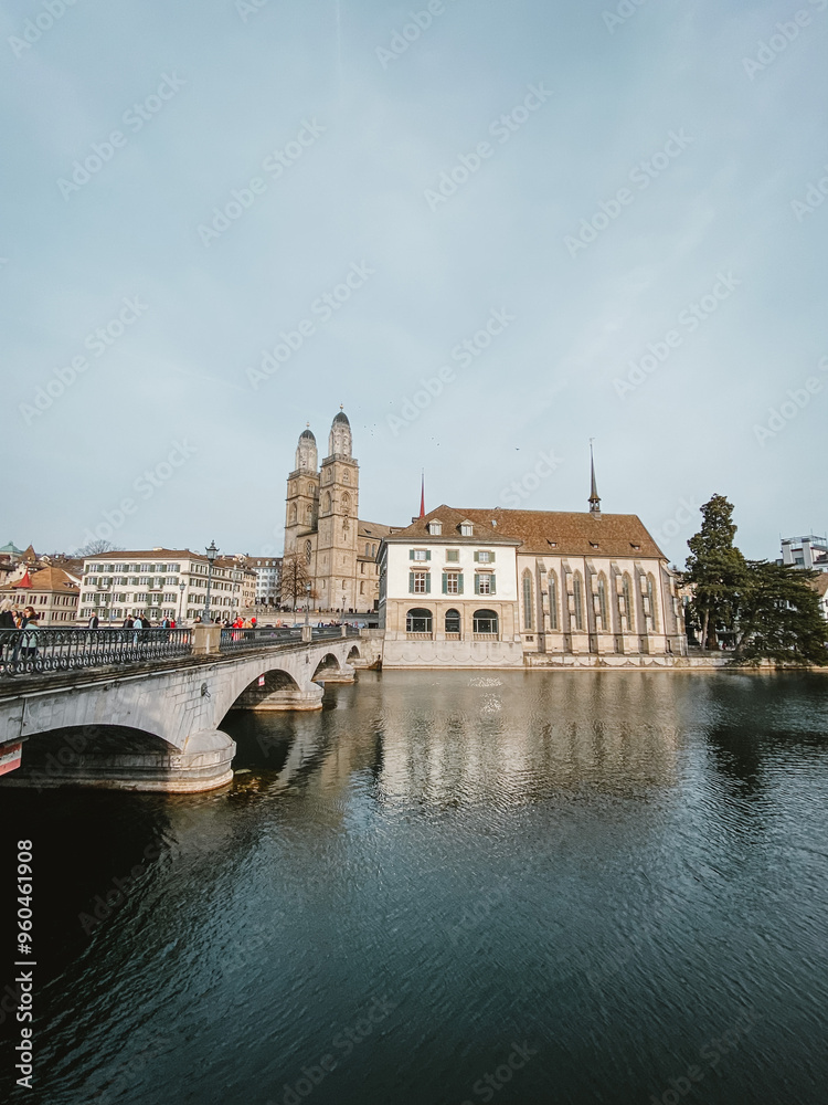 Obraz premium Lake View of Old Town Stein Am Rhein Switzerland