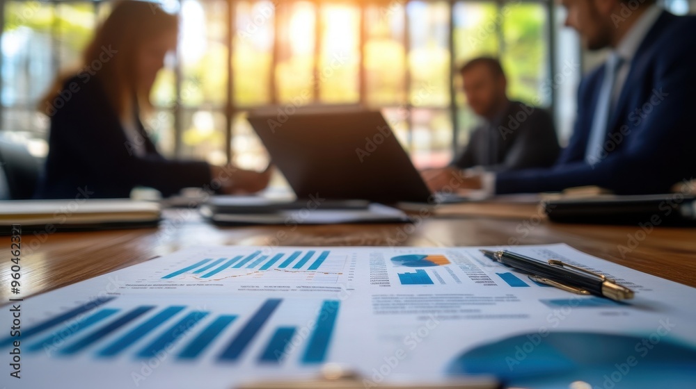 Business Professionals Reviewing Financial Graphs and Charts Business Professionals Reviewing Financial Graphs and Charts