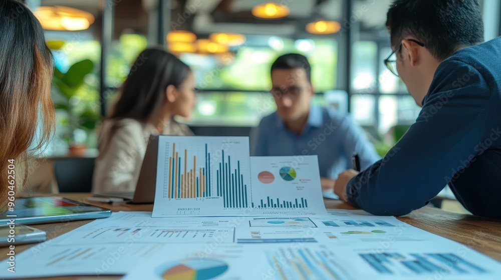 Fototapeta premium Business Team Analyzing Financial Data on Charts and Graphs