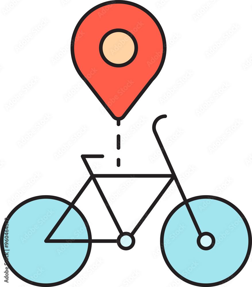 Bicycle and Map Pin Icon
Bicycle and Map Pin Icon