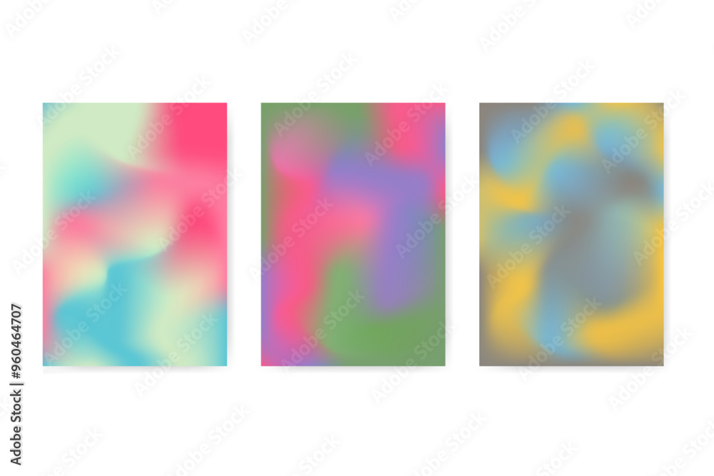 Naklejka premium Set of gradient backgrounds. Vector illustration.