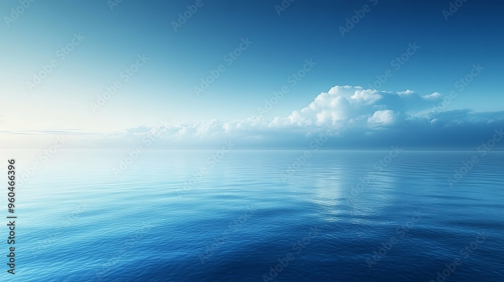 A Clear Blue Sky and Calm Ocean Waters A Clear Blue Sky and Calm Ocean Waters