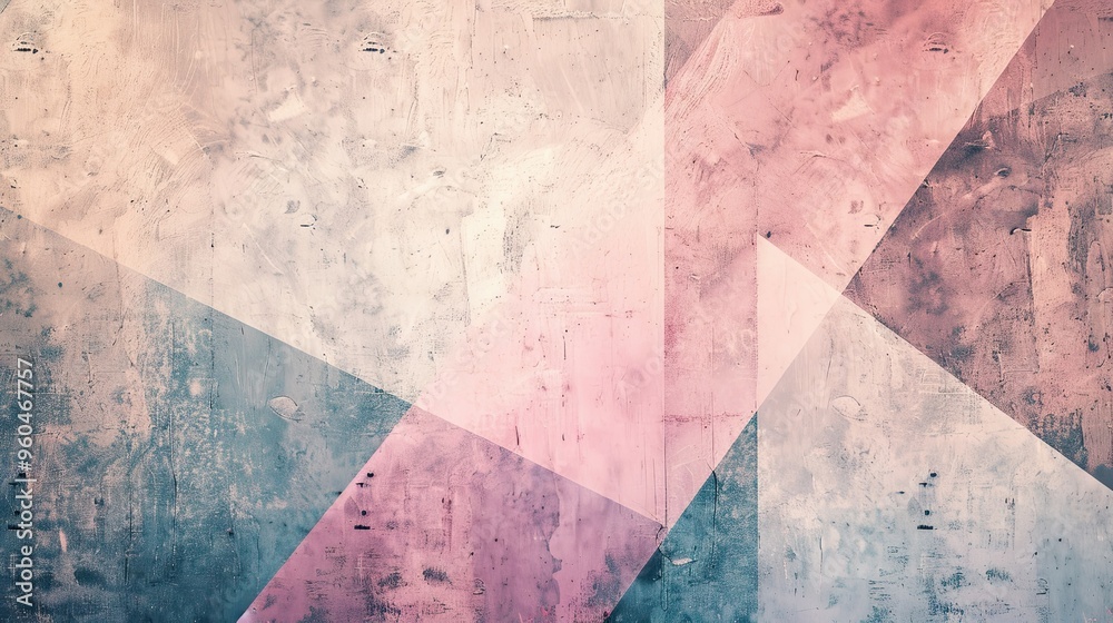 Abstract geometric patterns and soft pastel colors in a vintage 80s wallpaper Abstract geometric patterns and soft pastel colors in a vintage 80s wallpaper