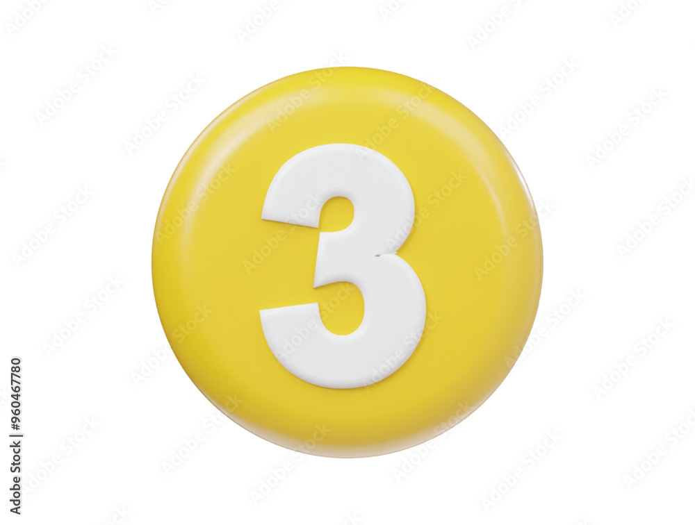 Number icon 3d render illustration