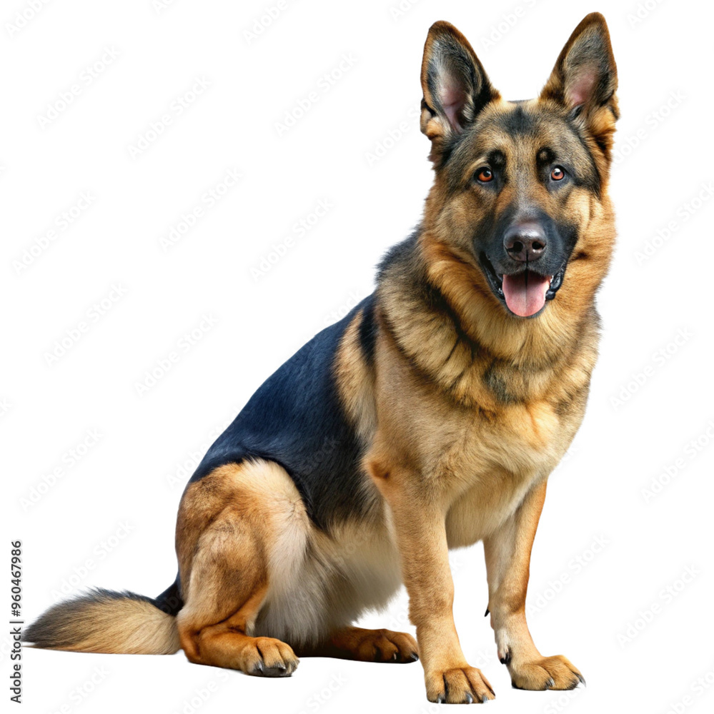 Alsatian dog with a transparent background