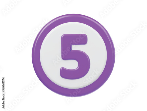 Number icon 3d render illustration