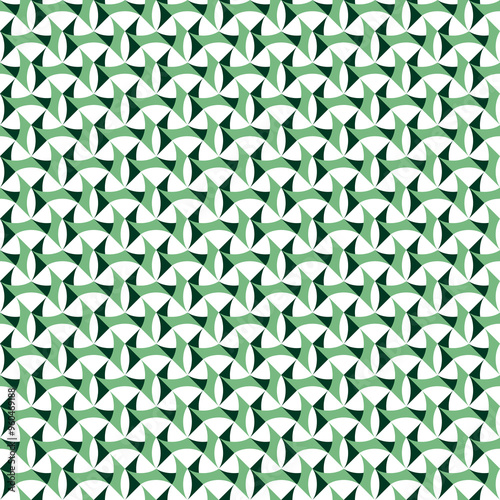 Seamless pattern with geometric motifs in three colors