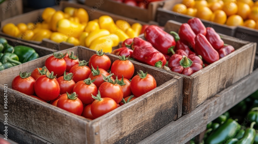 showcasing farm-fresh tomatoes and peppers at the farmers market, highlighting the fresh harvest concept to celebrate the abundance of summer crops showcasing farm-fresh tomatoes and peppers at the farmers market, highlighting the fresh harvest concept to celebrate the abundance of summer crops