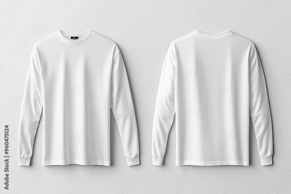 White Long Sleeve Tshirt Mockup Isolated created with Generative AI White Long Sleeve Tshirt Mockup Isolated created with Generative AI