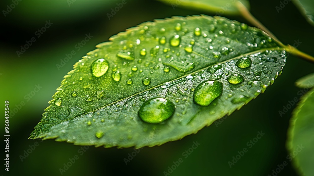 Dewdrops on a Green Leaf Dewdrops on a Green Leaf