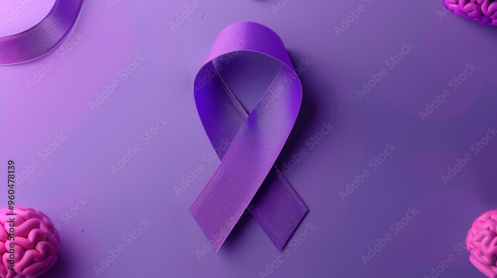 Purple Ribbon Symbol for Alzheimer Awareness Purple Ribbon Symbol for Alzheimer Awareness