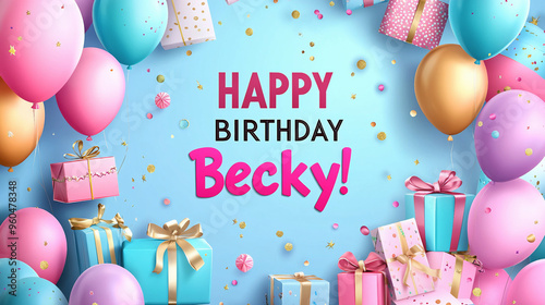 Happy Birthday Becky! Female Friend Relative Card photo