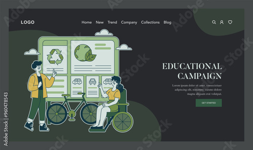 World Car Free Day. Flat Vector Illustration