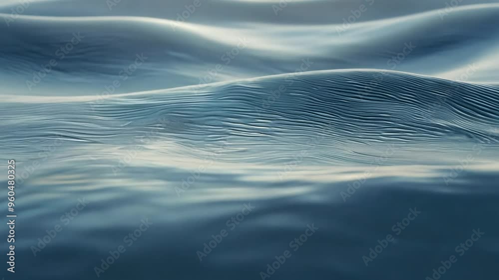 Beautiful abstract wave background with rainy, wet texture effect, blue and grey colour rendered in 3d