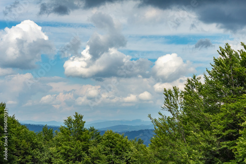 sky with clouds over the mountains..