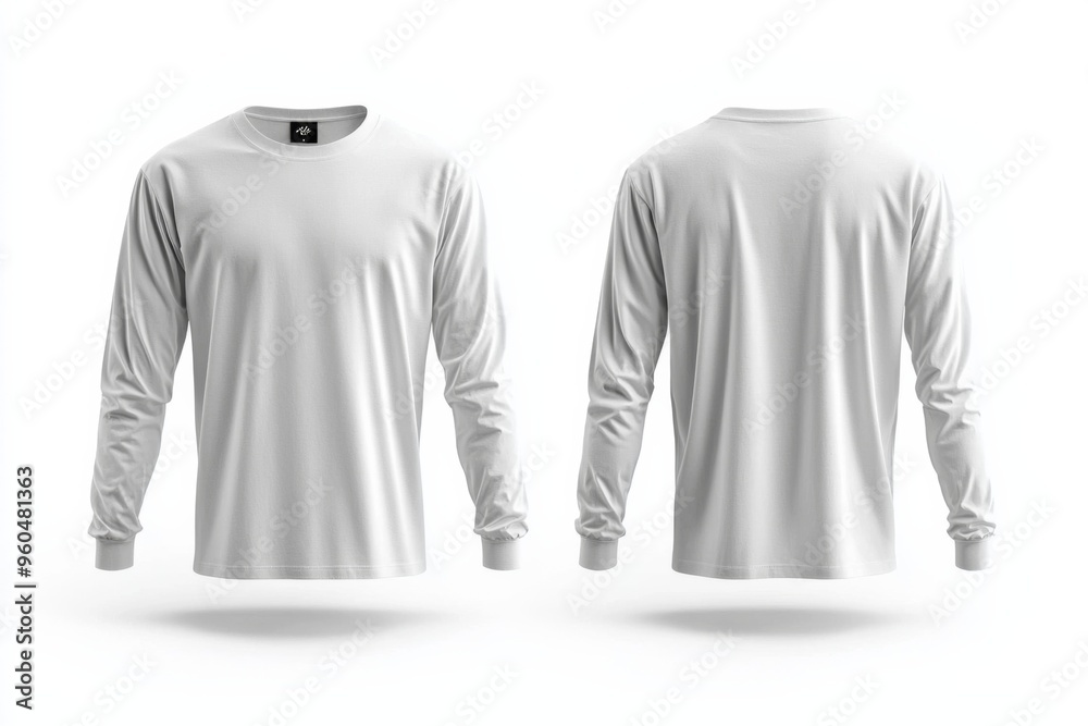 White Long Sleeve Tshirt Mockup Isolated created with Generative AI White Long Sleeve Tshirt Mockup Isolated created with Generative AI