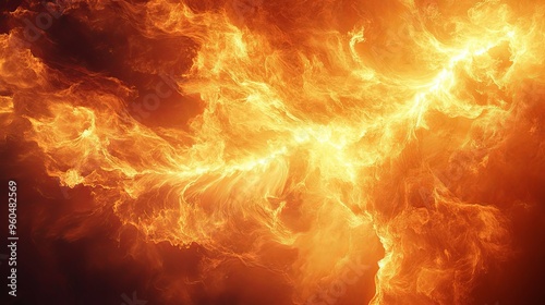 Abstract Digital Painting of Fiery Flames