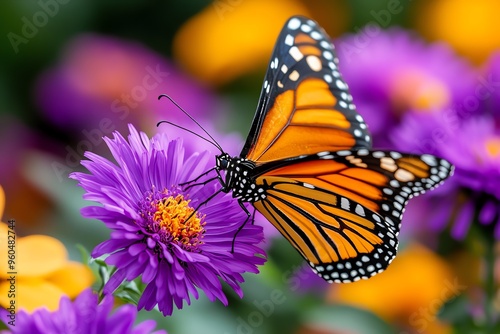 Butterflies on asters, late-season blooms, gentle landings bring a touch of life to autumn gardens