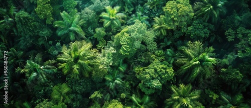 Lush Aerial View of a Vibrant Tropical Rainforest Canopy in Breathtaking Nature Landscape