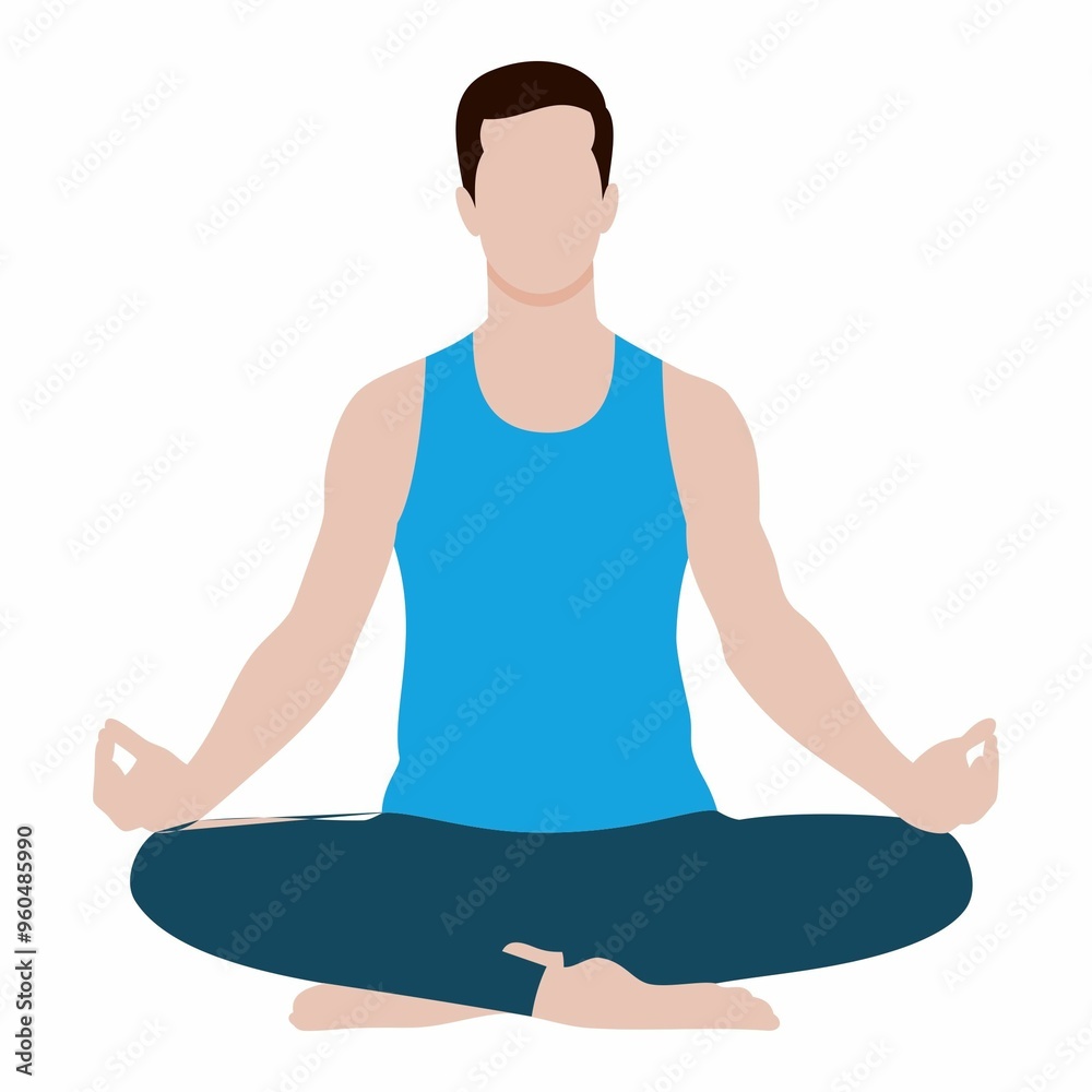 Yoga meditation illustration. Design image Yoga meditation illustration. Design image