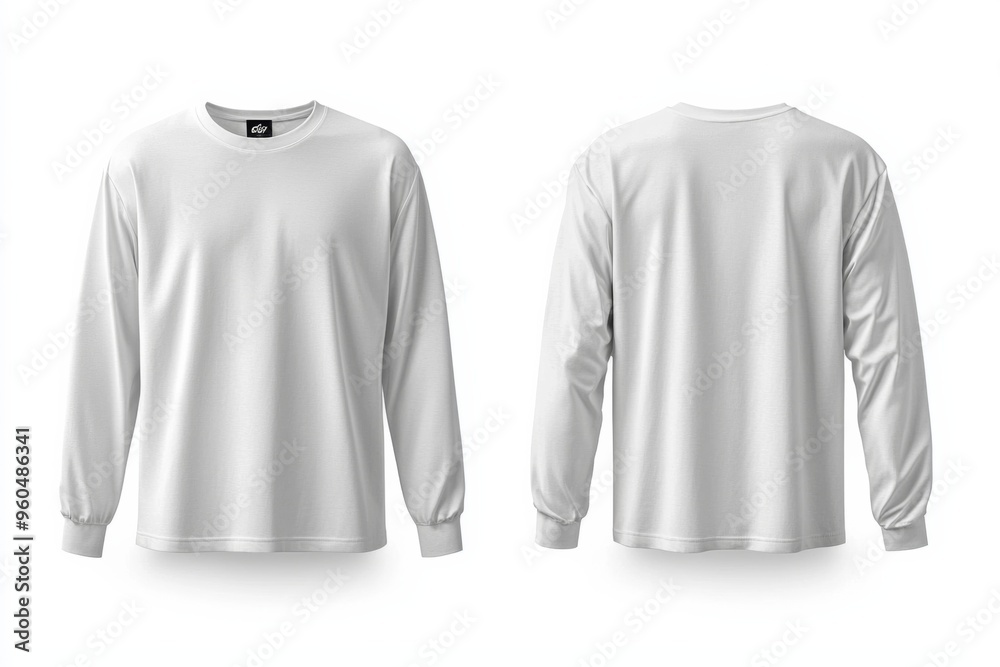 White Long Sleeve Tshirt Mockup Isolated created with Generative AI White Long Sleeve Tshirt Mockup Isolated created with Generative AI