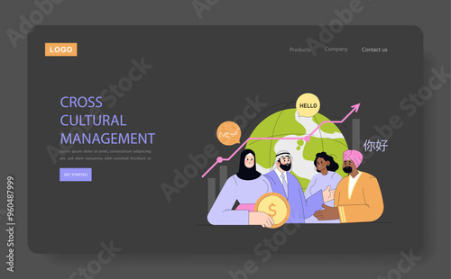 Global Market Expansion. Flat Vector Illustration