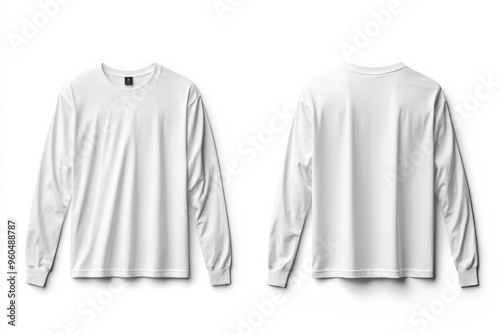 White Long Sleeve Tshirt Mockup Isolated created with Generative AI