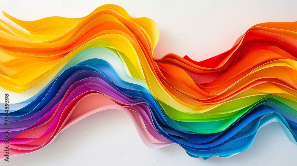 Rainbow Wave of Paper: Vibrant and Abstract Colorful Art Rainbow Wave of Paper: Vibrant and Abstract Colorful Art