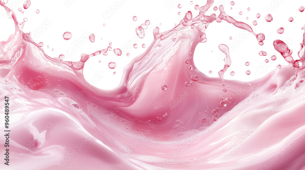 Pink Liquid Splash with Bubbles. Pink Liquid Splash with Bubbles.