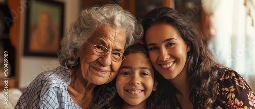 Three Generations of Women, Sharing a Moment of Joy and Connection