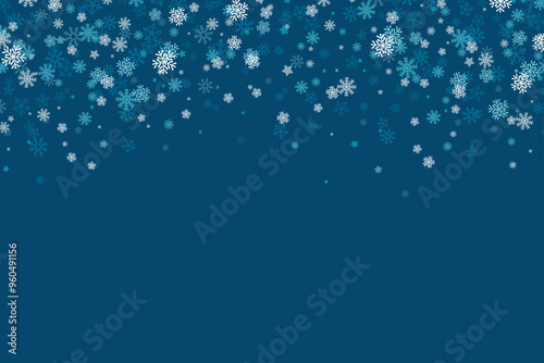 Vector Christmas and New Year snowflakes background elements in flat style