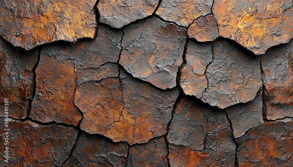 Cracked and Oxidized Metal Surface Cracked and Oxidized Metal Surface