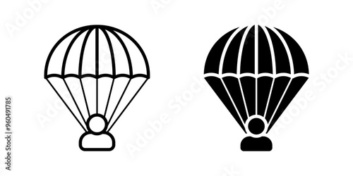 Set of Parachute icons. for mobile concept and web design. vector illustration on white background