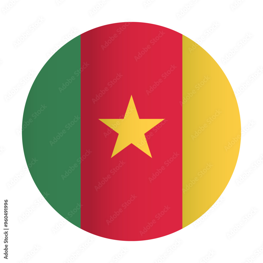 Cameroon national flag badge. Coutry identity circle Cameroon national flag badge. Coutry identity circle