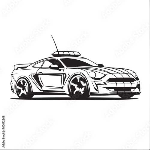 Police Car Stock Image vector isolated on white background