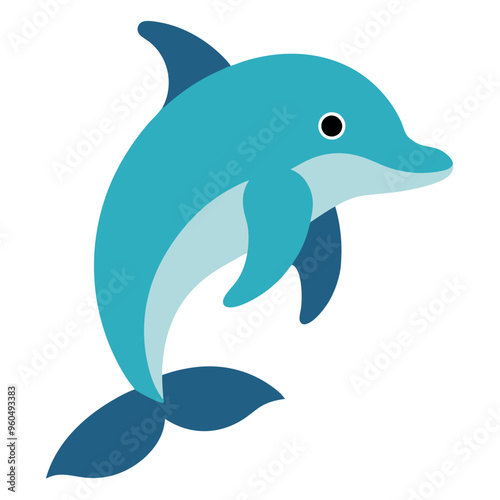 Bottlenose dolphin vector art illustration.
