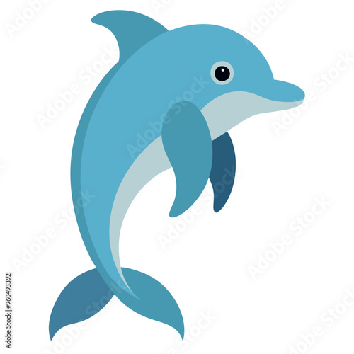 Bottlenose dolphin vector art illustration.
