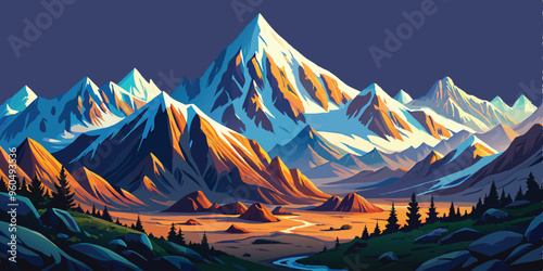 Modern nature national park background wallpaper, backdrop, texture, Great Smoky Mountains, vector art illustration