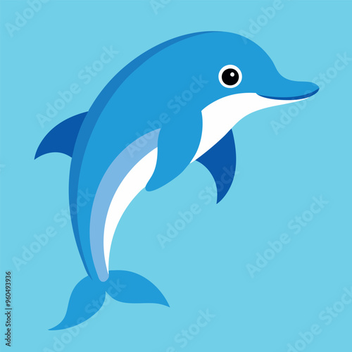 Bottlenose dolphin vector art illustration.
